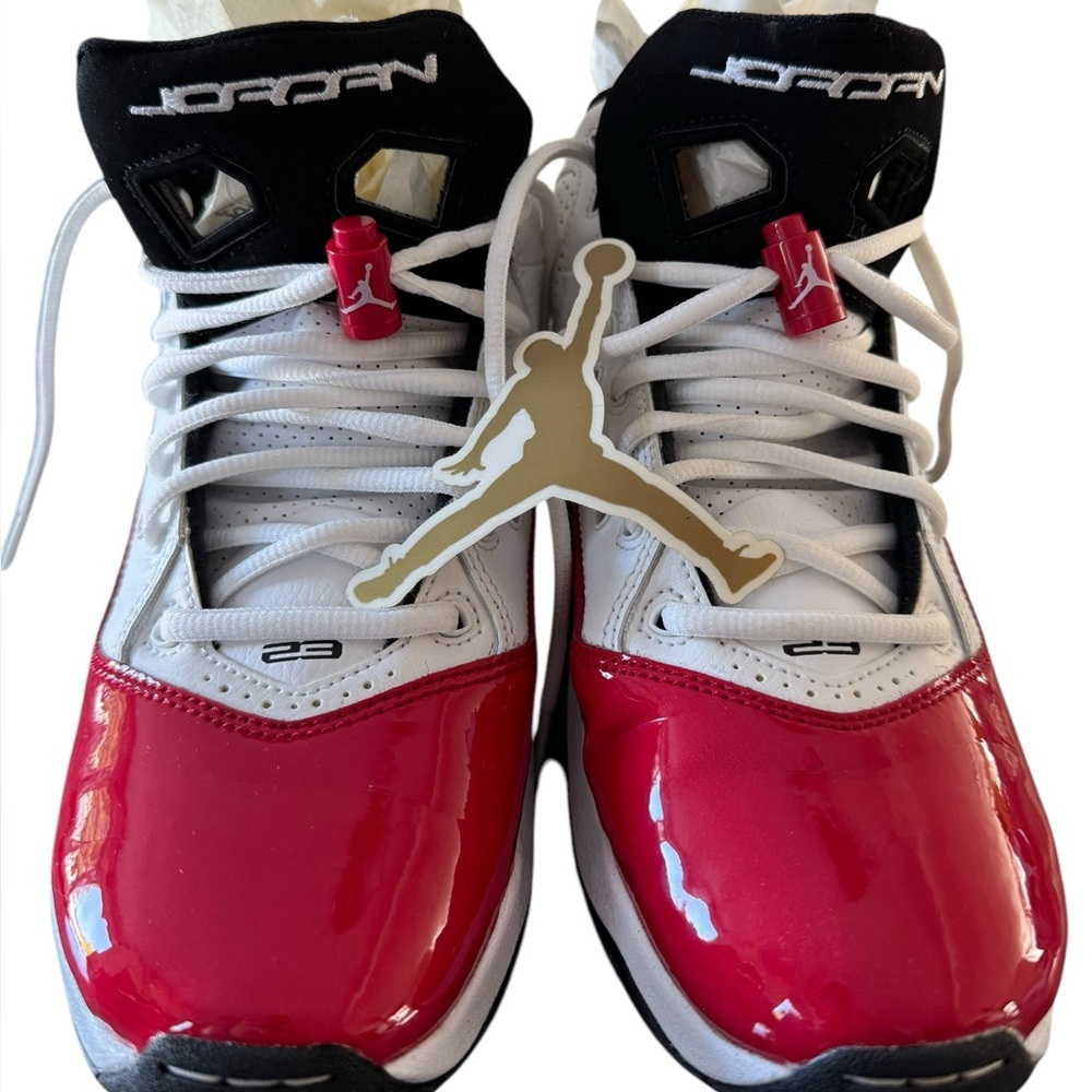 Nike Air Jordan B Loyal Sneakers White Gym Red Black Ck1425-106 Boys 6y Shoes 🔥